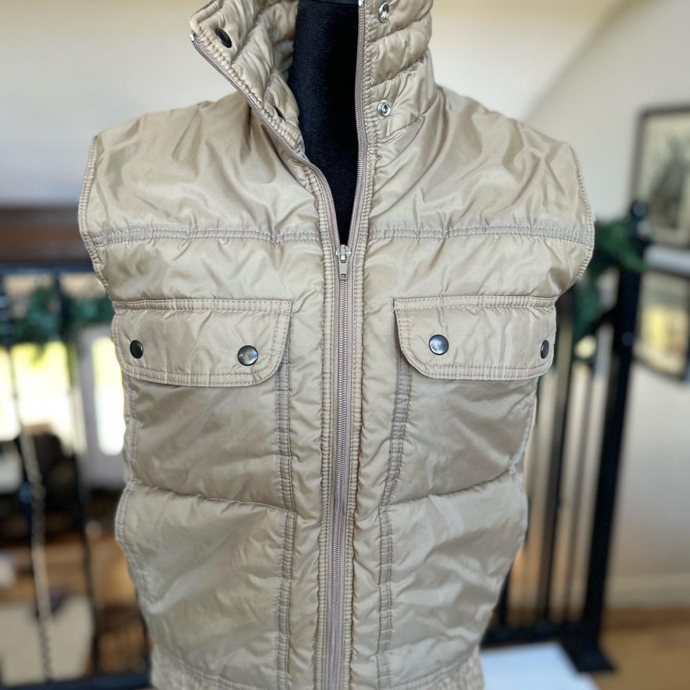 Vintage continental Puffer Vest with Snap Pockets